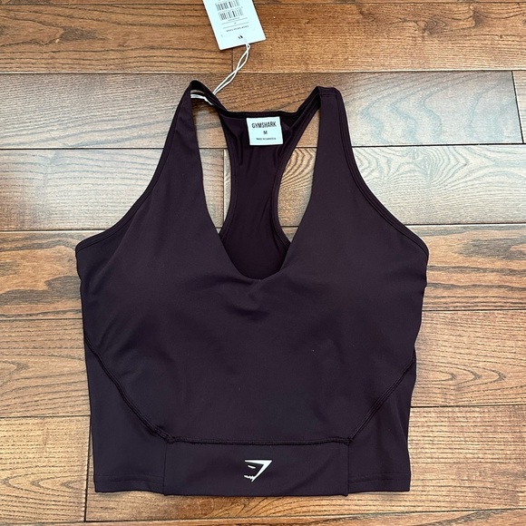 NWT Gymshark Crop Mesh Tank - Plum Brown - Picture 6 of 9